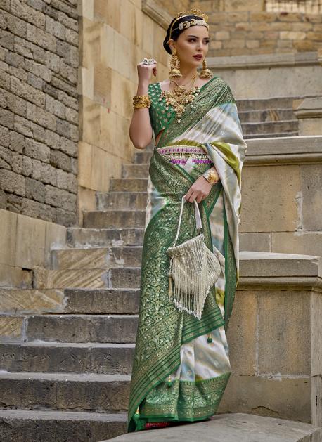 Buy Green Silk Festival Wear Weaving Saree Online From Wholesale Salwar