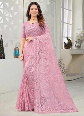 Buy White Silk Wedding Saree With Resham Work Online - SARV05368
