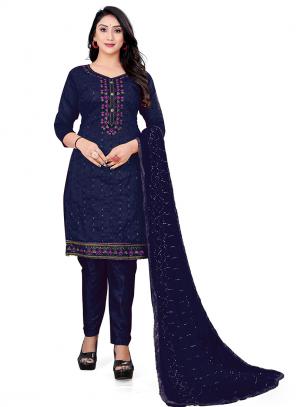 Buy Chanderi Cotton Lace Work Pant Style Classic Salwar Suit Online