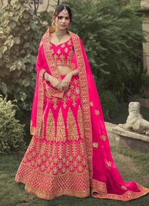 Mirror-work & Heavy Embroidered Silk Lehenga – Maharani