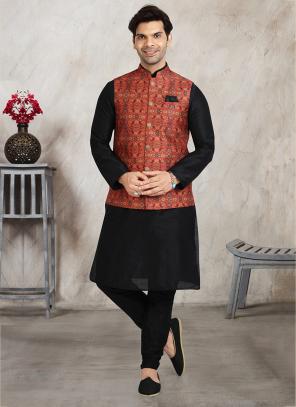 Buy HEORA Mens Multicolor Silk Blend Jacket and Kurta Pyjama Set for Ethnic  and Designer Wear Online at Best Prices in India - JioMart.