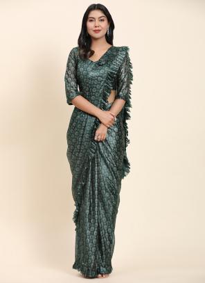 Buy Party Wear Black Sequins Work Lycra Readymade Saree Online From Surat  Wholesale Shop.