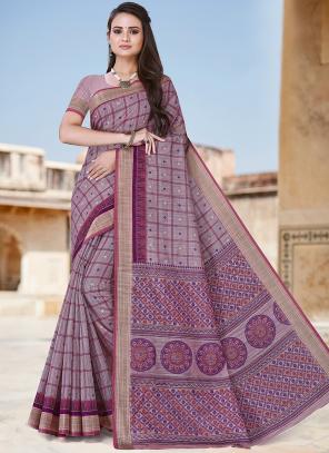 Poly-Cotton-Sarees-Dark-Purple | Purple saree, Elegant saree, Maroon saree