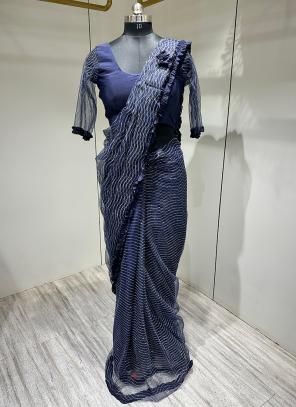 Buy Indigo Sarees for Women by Awriya Online | Ajio.com