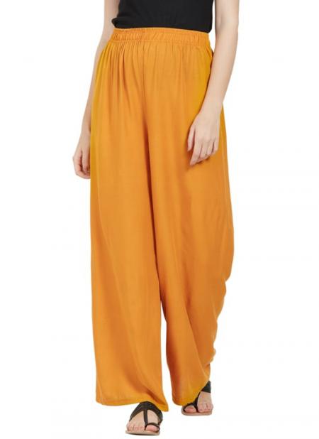 Mustard Rayon Daily Wear Plain Palazzo SND 10