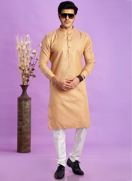 Brown Art%20Silk Festival%20Wear Jacquard Kurta%20Pajama 3073