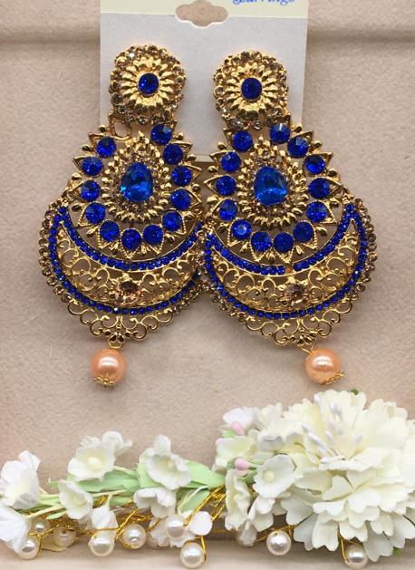 Girls Navy Blue Doomed Jhumka Earrings  Akshara  3172213
