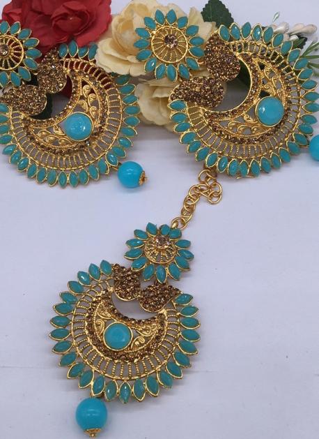 Flipkartcom  Buy Anish designer party wear blue color jhumka earrings for  women skyblue jhumki for wedding Alloy Metal Jhumki Earring Online at Best  Prices in India