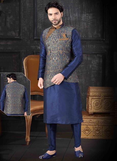 Buy 44/L Size Jacket Style Punjabi Kurta Pajama Online for Men in USA