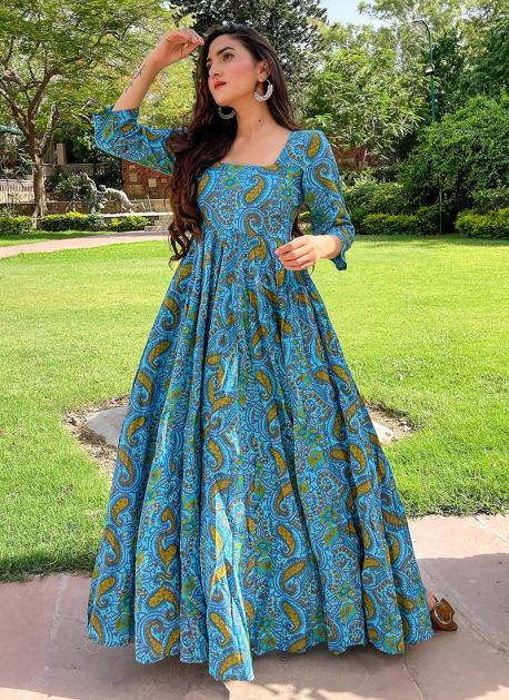 Digital Print Quarter Sleeve Gowns Online Shopping for Women at Low Prices