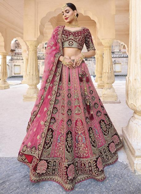 Gorgeous hot pink lehenga with blue dupatta. See more on wedmegood.com  #wedmegood #… | Lehenga color combinations, Indian bridal outfits, Bridal  lehenga collection