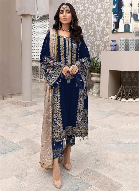 Navy blue pakistani dresses deals