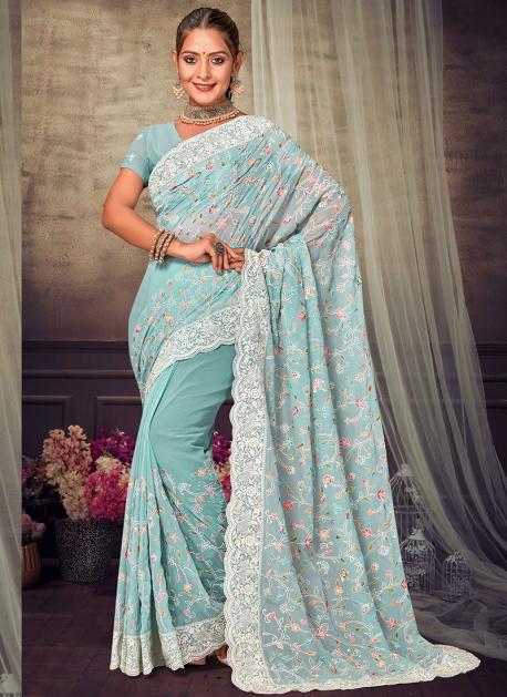 Chikankari Sarees: Buy Latest Indian Designer Chikankari Sarees Online -  Utsav Fashion