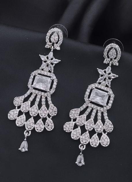 American Diamond Stones Fancy Hanging Earrings – Hayagi