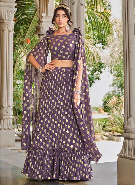 Bridal Wear Sequence Work Purple Color Lehenga Choli – bollywoodlehenga