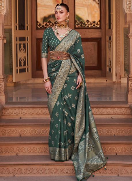 Buy Emerald Green Wedding Reception Saree With Heavy Embroidered Online in  India - Etsy | Reception saree, Saree, Bottle green saree