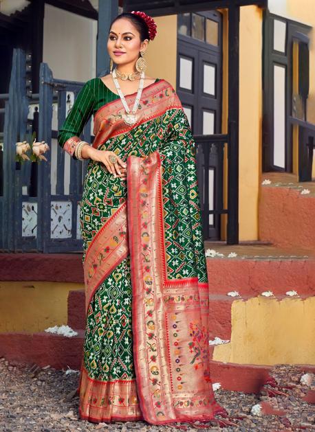 Paithani Saree in Teal Green : SSEA69