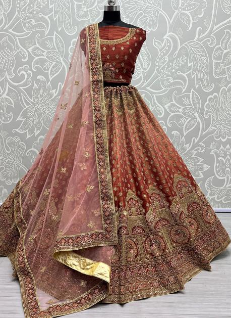 Bridal Lehenga Choli in Net with Embroidery work for Wedding -  manmohitfashion.com – ManMohit Fashion