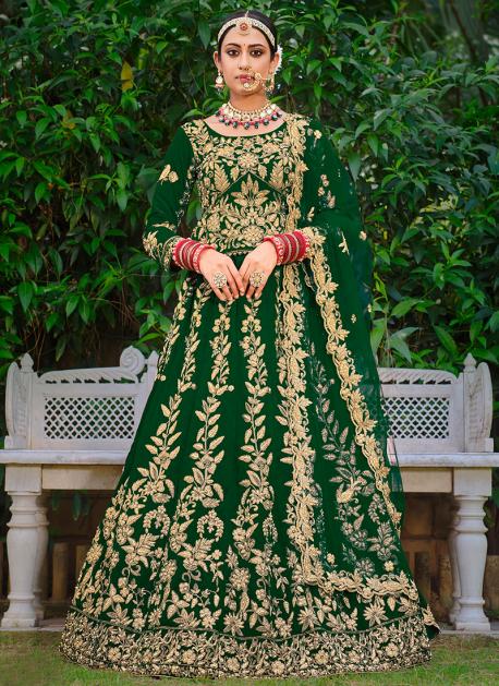 Buy Wedding Wear Rose Gold Velvet Dori Work Lehenga Choli Online