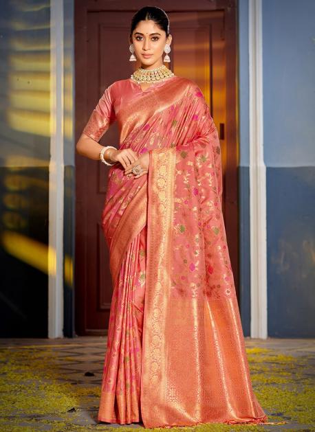 Mauve with Dark Pink Sabyasachi Inspired Floral Soft Silk Saree with  Contrast Bl | The Silk Trend