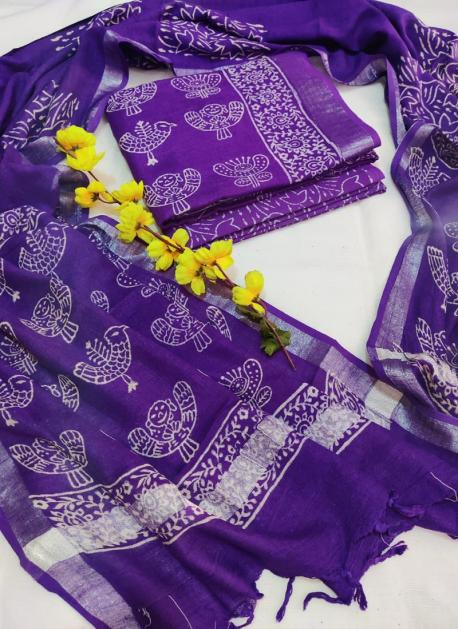 Buy Lavender Embroidered Unstitched Dress Material Online in India - Etsy