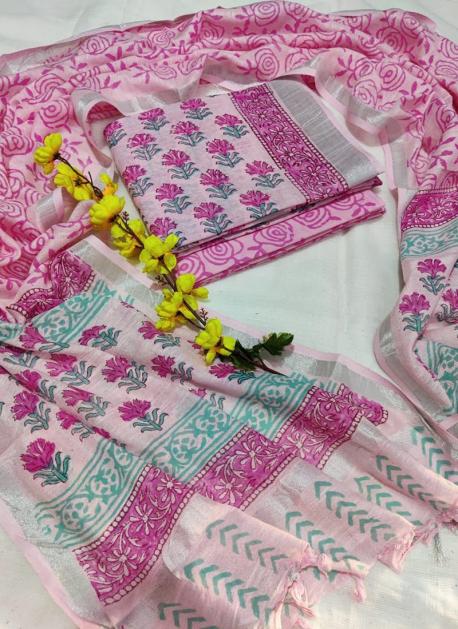 Hand Block Print Maheshwari Silk Dress Material – RKG SHOPPING