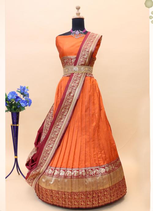 Latest Designed Pattu Lehenga Choli