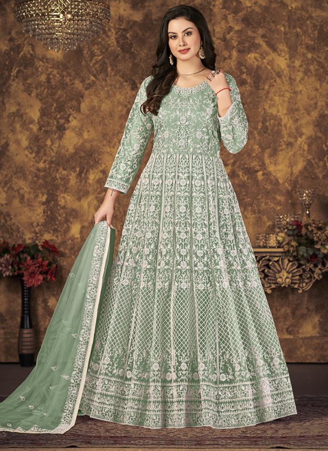 Anarkali net suit clearance