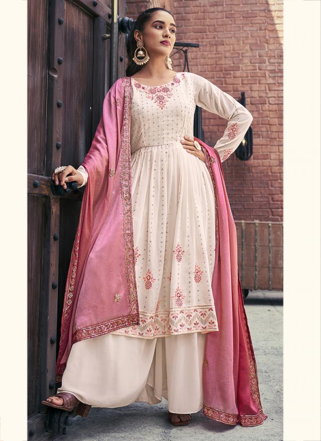 Buy Pink Georgette Party Wear Thread Work Readymade Salwar Suit Online From Wholesale Salwar