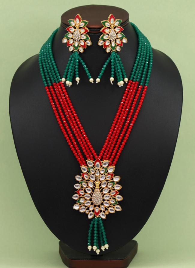Buy Red Crystal Pearl With Kundan Long Haar Online From Wholesale Salwar
