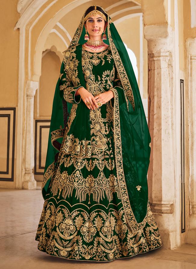 Buy Navy Blue Velvet Bridal Wear Dori Work Lehenga Choli Online From Wholesale Salwar