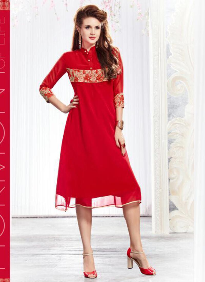 Regular Georgette Latest New Designer Ladies Wear Kurti, Size: M,L,XL,XXL  at Rs 400 in Surat